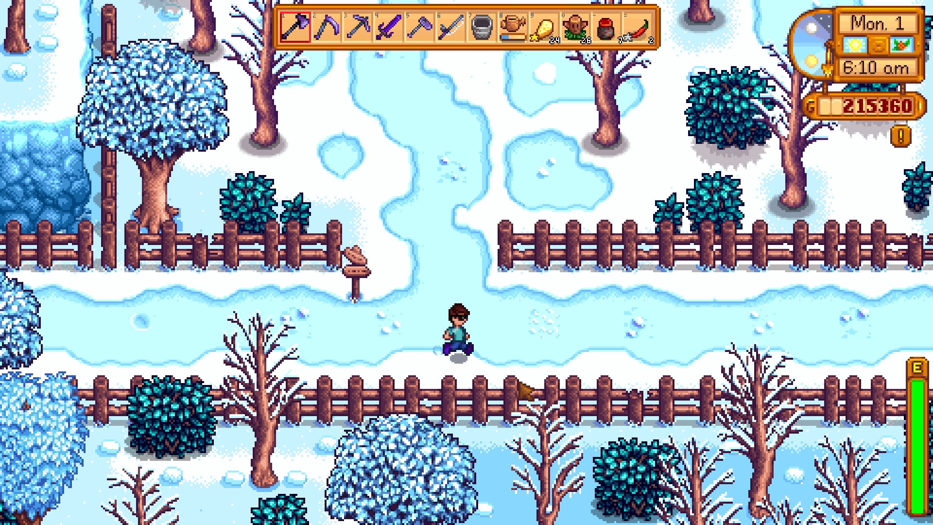 An image of the player mining a rock.
